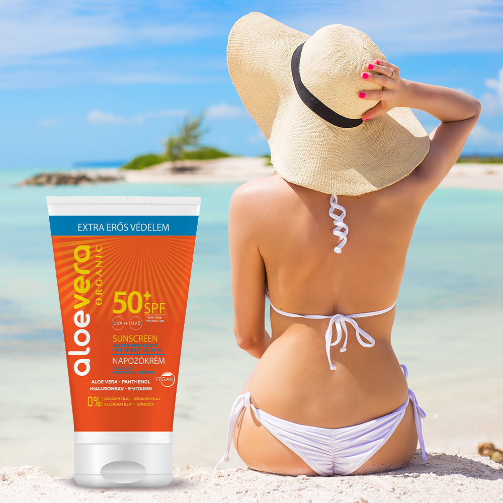 Aloe Vera Organic SPF50 Napozó krém arcra és testre 150ml - Image 2