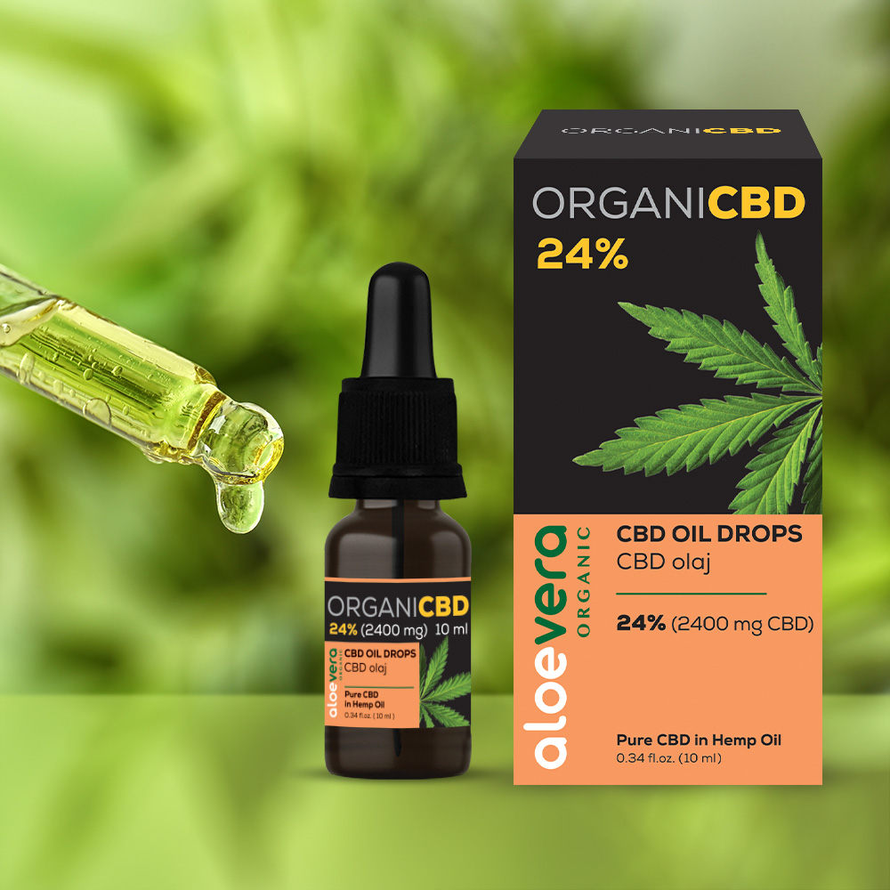 Aloe Vera Organic CBD olaj 24% (2400mg) 10ml - Image 3
