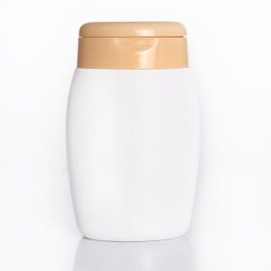 Flakon fehér, barack  színű kupakkal 100ml